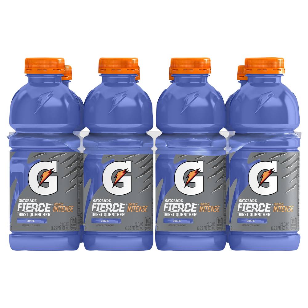 Gatorade Fierce Bold & Intense Thirst Quencher Sports Drink, Grape (8 x 160 fl oz)