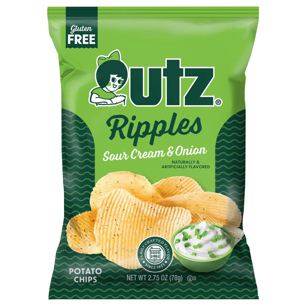 Utz Ripples Potato Chips, Sour Cream & Onion (2.75 oz)