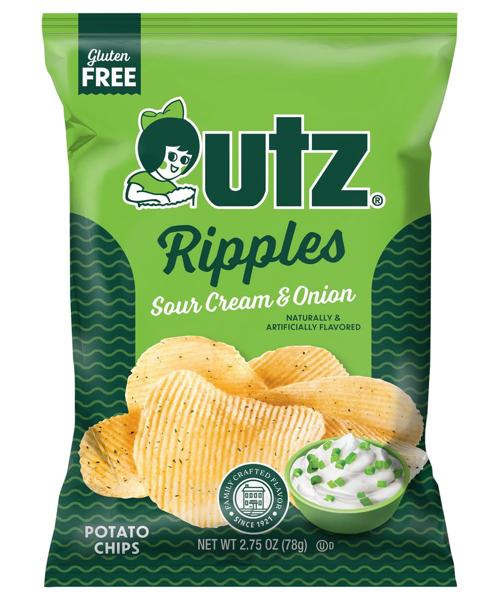 Utz Ripples Potato Chips, Sour Cream-Onion (2.75 oz)