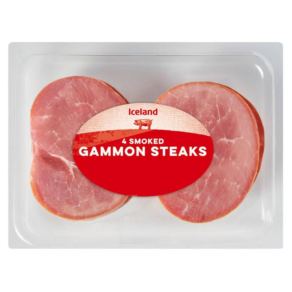 Iceland 4 Smoked Gammon Steaks 450g
