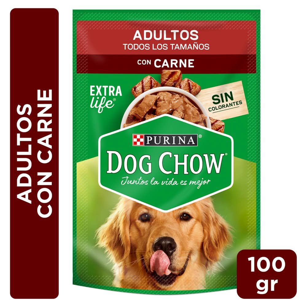 Purina Dog Chow · Alimento húmedo sabor carne (100 g)