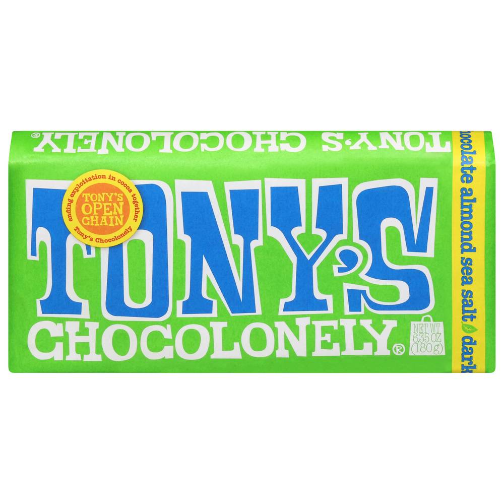 Tonys Chocolonely Dark Chocolate Almond Sea Salt Bar (6.4 oz)