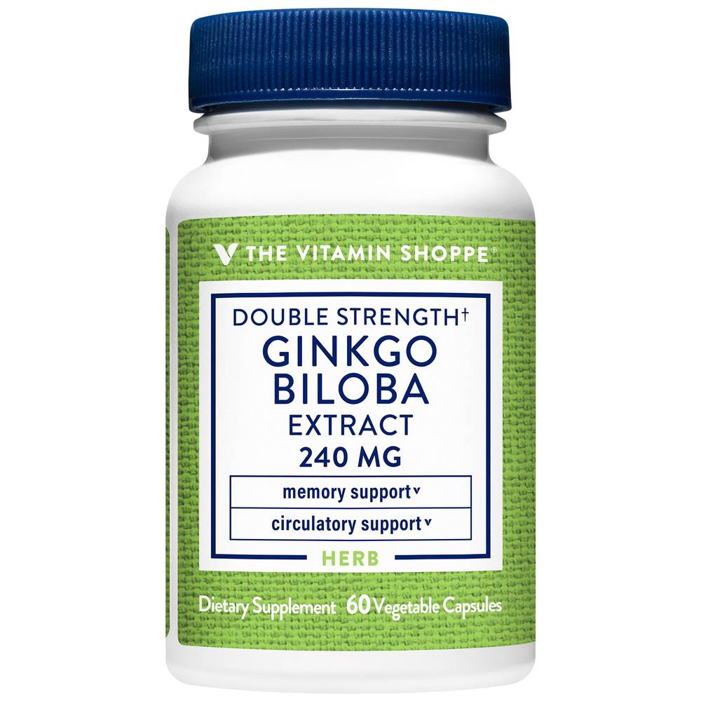 The Vitamin Shoppe Double Strength Ginkgo Biloba Extract 240 mg Capsules (60 ct)