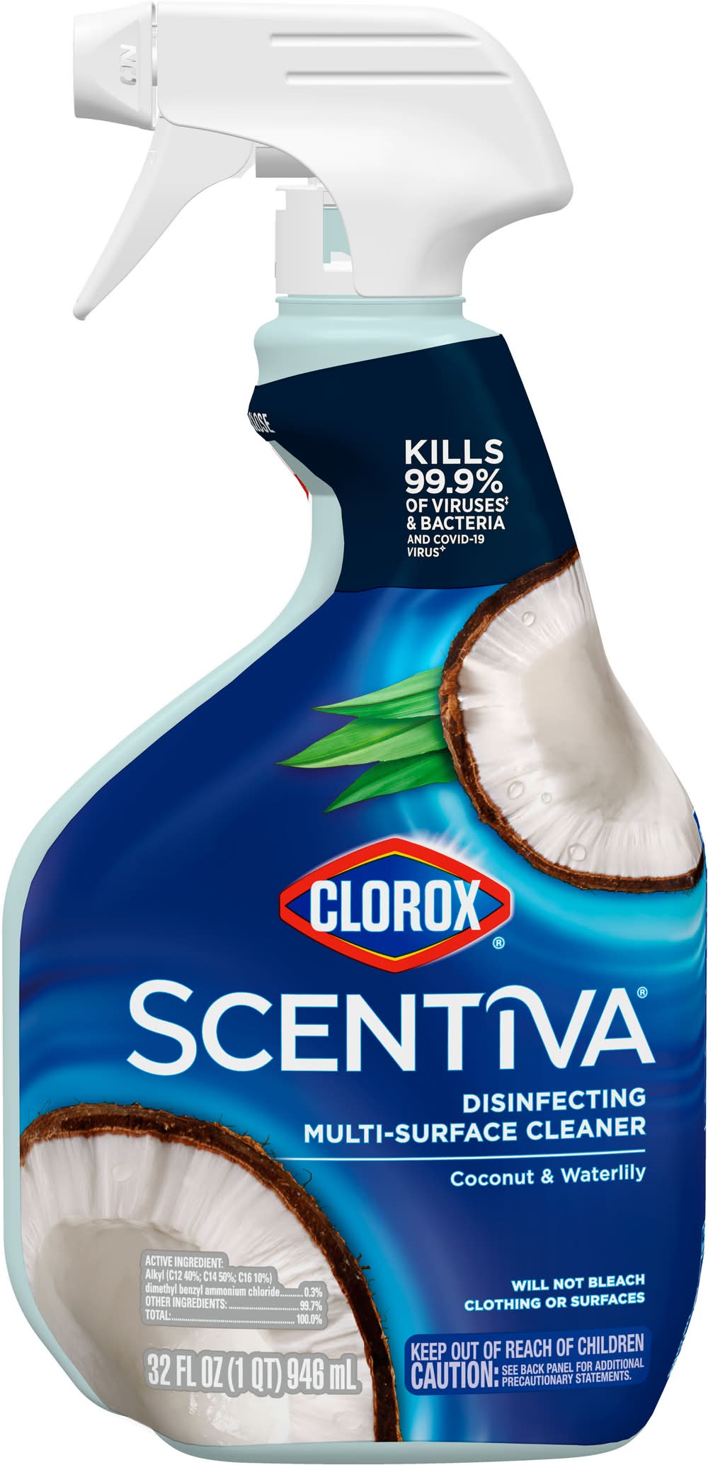 Clorox Scentiva Disinfecting Multi Surface Cleaner, Coconut-Waterlilly (32 fl oz)