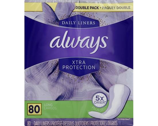 Always · Liners Daily Xtra Protection Long (80 ct)