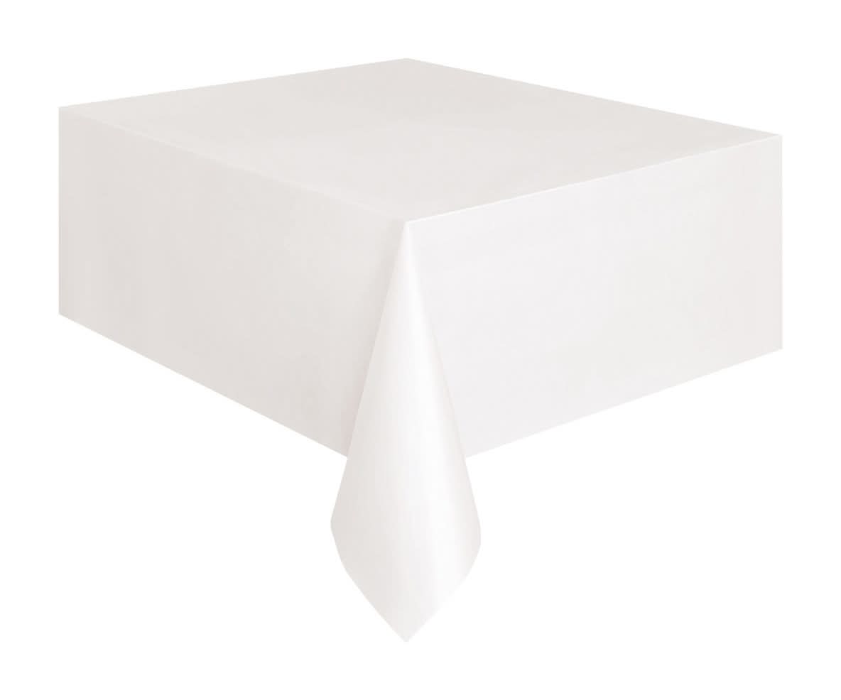 321 Party! Plastic White Tablecloth 54 In X 108 In
