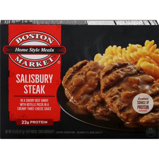 Boston Market Salisbury Steak in Gravy With Rotelle Pasta