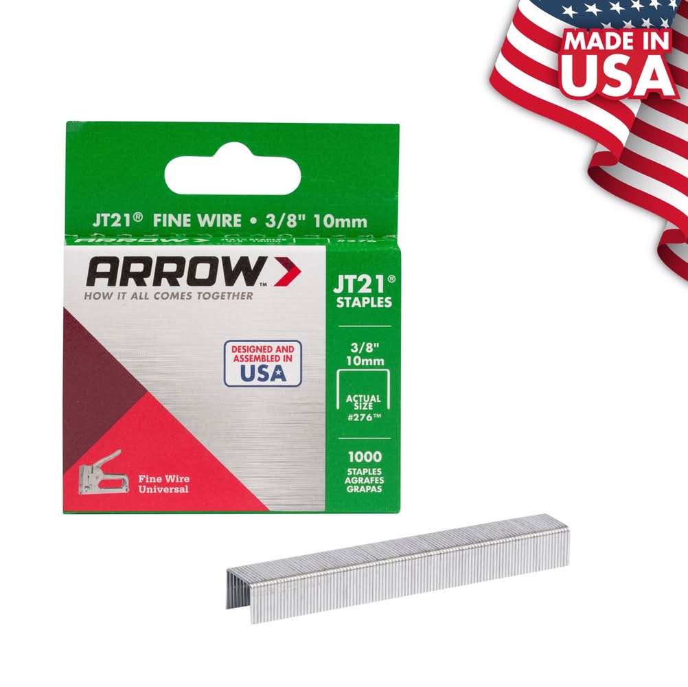Arrow Jt21 7/16 In. W X 3/8 In. L 23 Ga. Wide Crown Light Duty Staples 1000 Pk