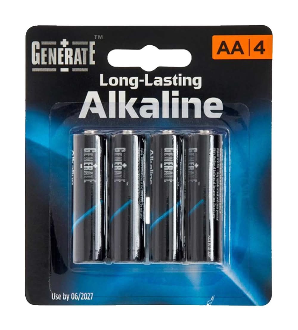 Generate Aa Long-Lasting Alkaline Battery 4 Ct