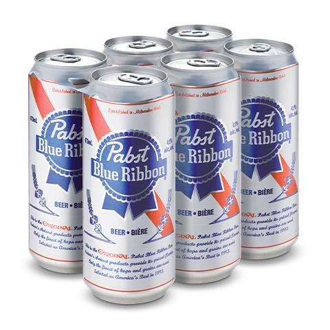 Pabst Blue Ribbon Beer (6 pack, 473 mL)