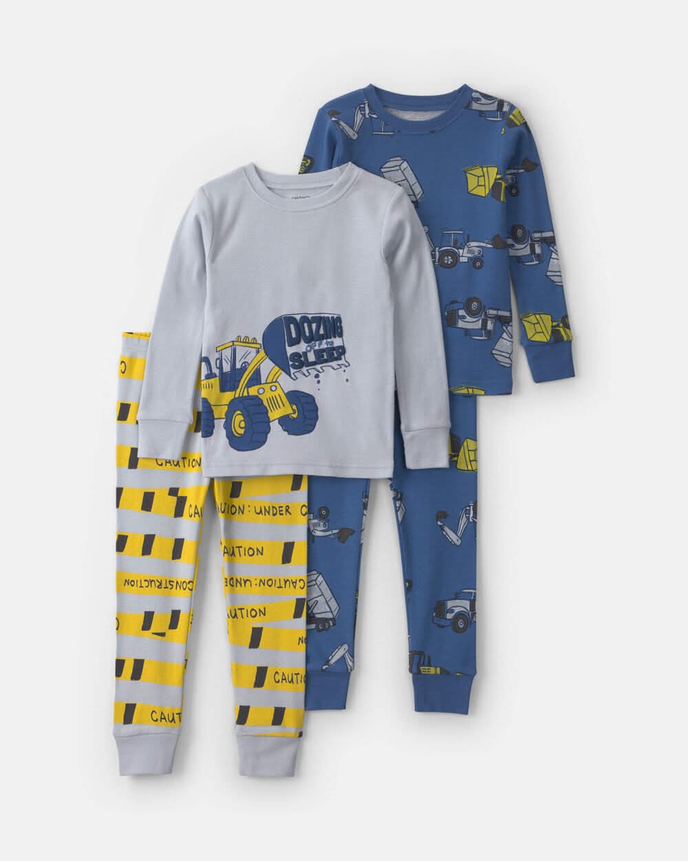 Baby Boy 4-Piece Construction 100% Cotton Snug Fit Pajama Set - Blue - 24M