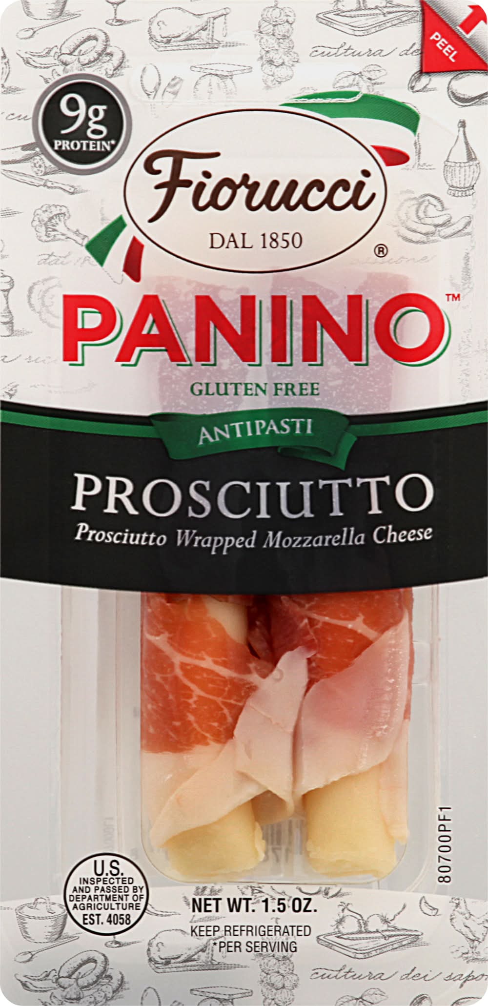 Fiorucci Panino With Mozzarella Cheese, Prosciutto (1.5 oz)
