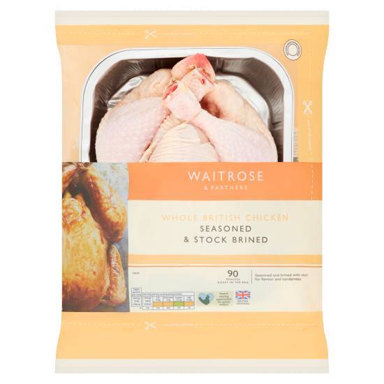 Waitrose & Partners Whole British Chicken Seasoned & Stock Brined (1.5kg)