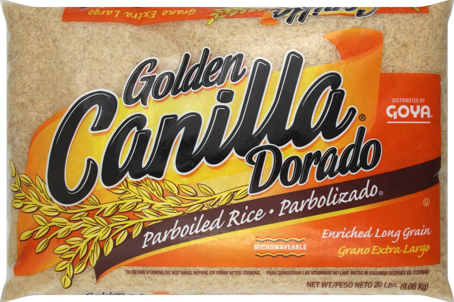 Golden Canilla Enriched Long Grain Parboiled Rice (20 lbs)