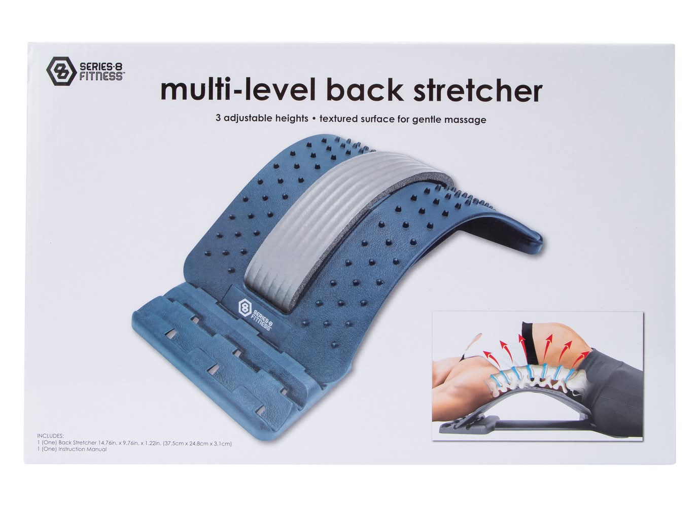 Series-8 Fitness Multi Level Back Stretcher, 14.76x9.76 in