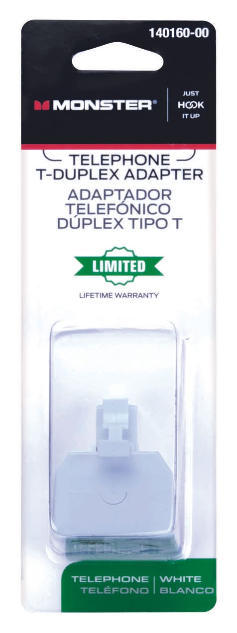 Monster Just Hook It Up 0 Ft. L White Modular Duplex Adapter
