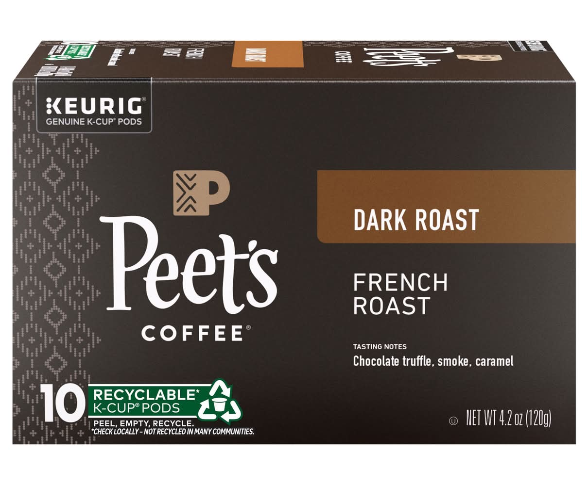 Peet's Coffee French Dark Roast Coffee K-Cup Pods, Chocolate Truffle Smoke Caramel. (4.2 oz, 10 ct)