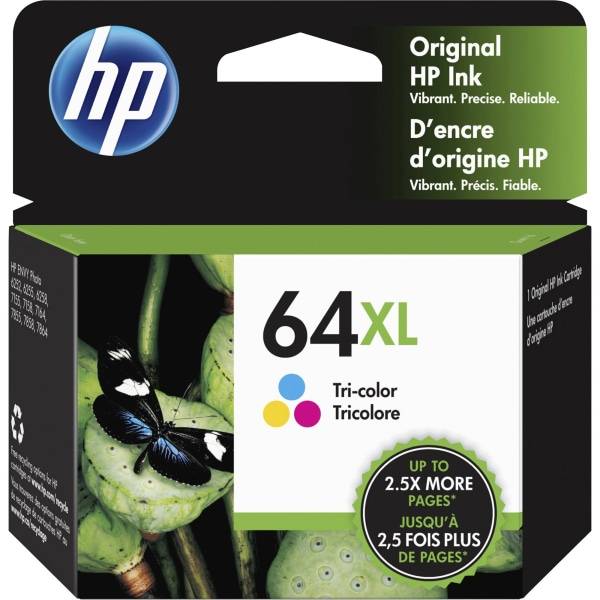 HP 64Xl High-Yield Tri-Color Ink Cartridge, N9j91an