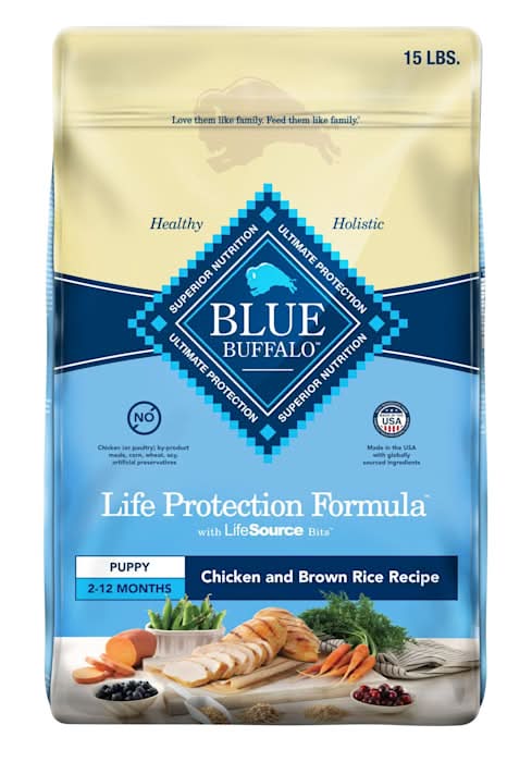Blue Buffalo Life Protection DHA & ARA Formula Puppy Chicken & Brown Rice Dry Dog Food, 15 lbs.