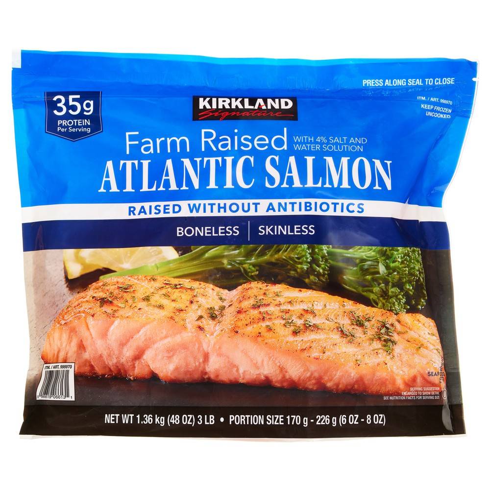 Kirkland Signature Farmed Atlantic Salmon Individually Wrapped