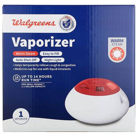 Walgreens Vaporizer Warm Steam Easy Fill Auto Shut-Off Night Light, Multi-Color