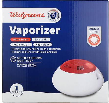 Walgreens Vaporizer Warm Steam Easy Fill Auto Shut-Off Night Light, Multi-Color