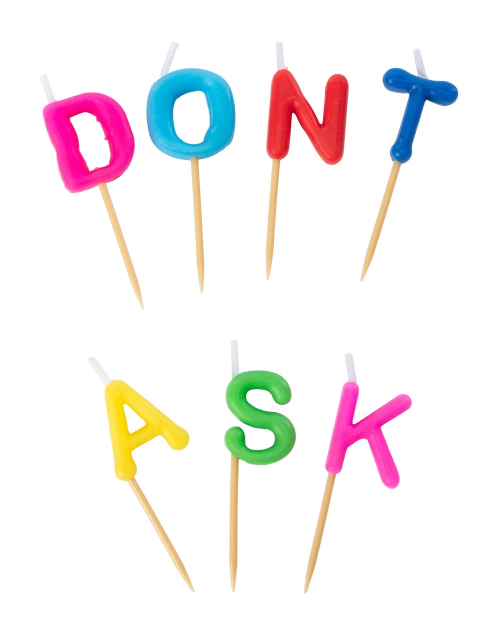 "Don’t Ask" Birthday Candles 7-Count Don’t Ask