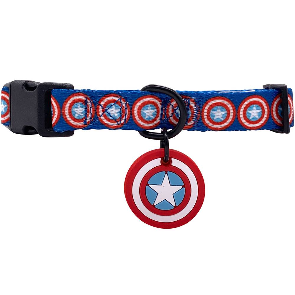 Gmason Captain America Dog Collar (small/blue)