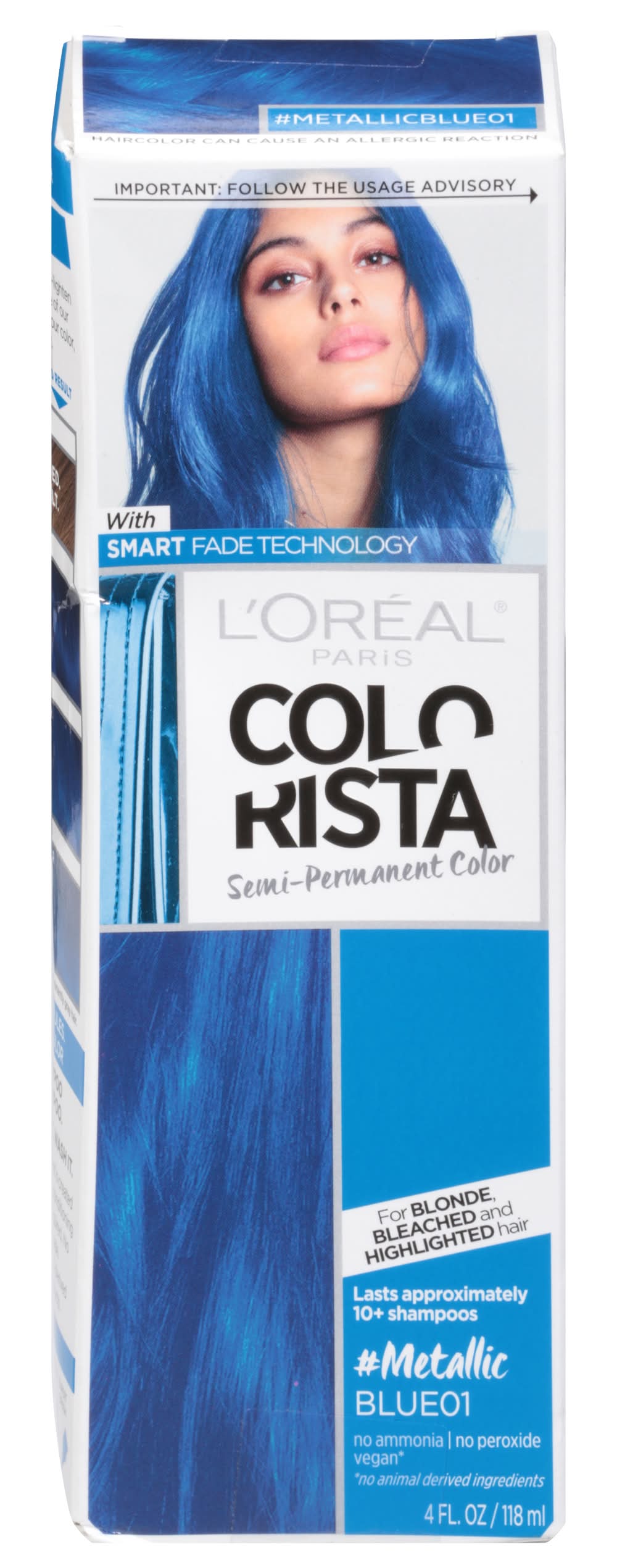 Colorista L'oreal Paris Semi-Permanent Hair Color For Blondes, #Metallic Blue (4 fl oz)