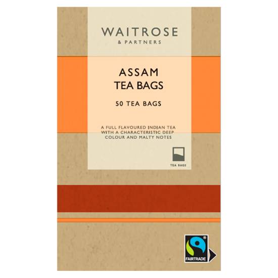 Waitrose Fairtrade Assam Tea Bags (50 ct, 125g)
