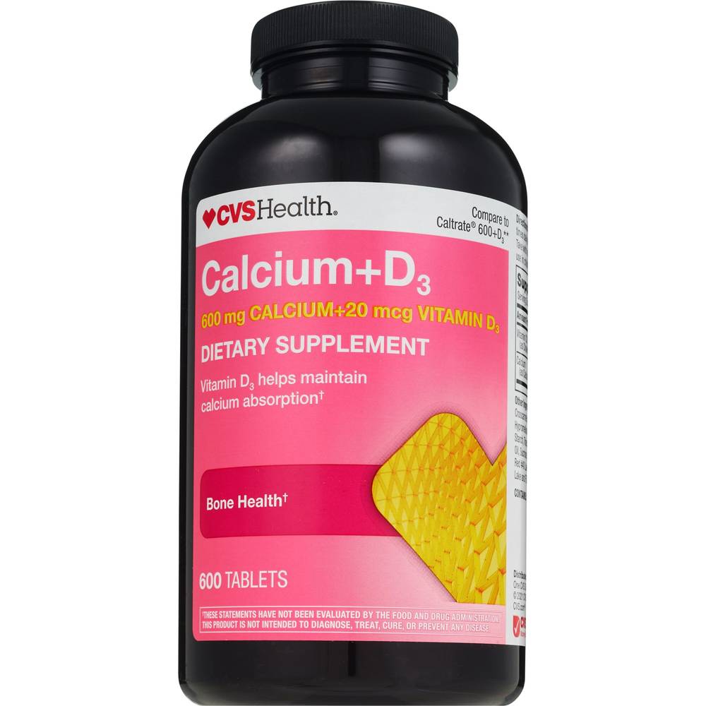 CVS Health Calcium & Vitamin D3 Tablets, 600 CT