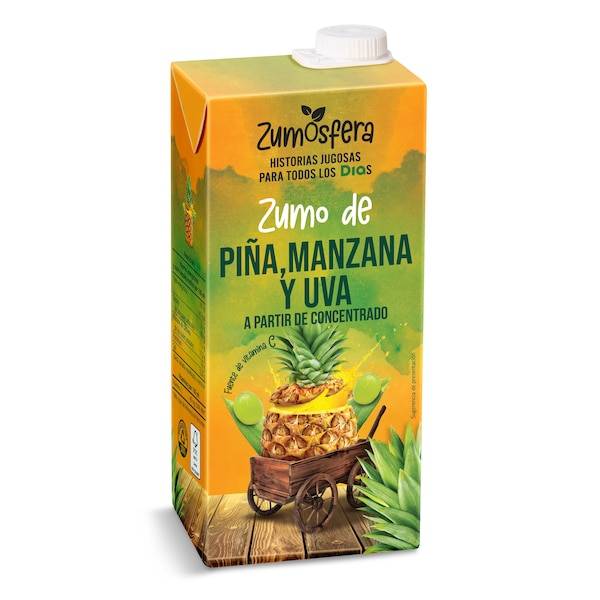 Zumo piña, manzana y uva Zumosfera brik 1 l