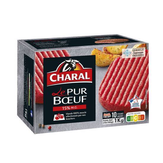 Charal Steaks hachés pur boeuf 10x100g