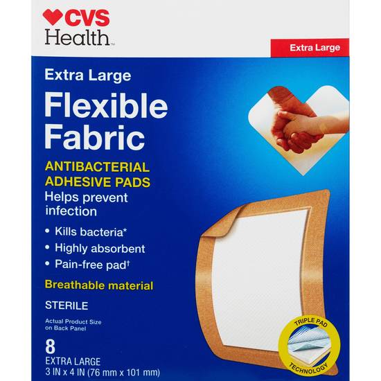 Cvs Health Flexible Fabric Antibacterial Adhesive Pads (extra large)