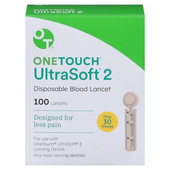 Onetouch Ultrasoft 2 Disposable Blood Lancet (100 ct)