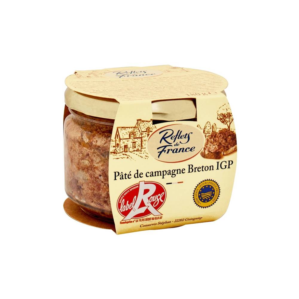 Pâté de campagne Breton LR REFLETS DE FRANCE - le pot de 180g