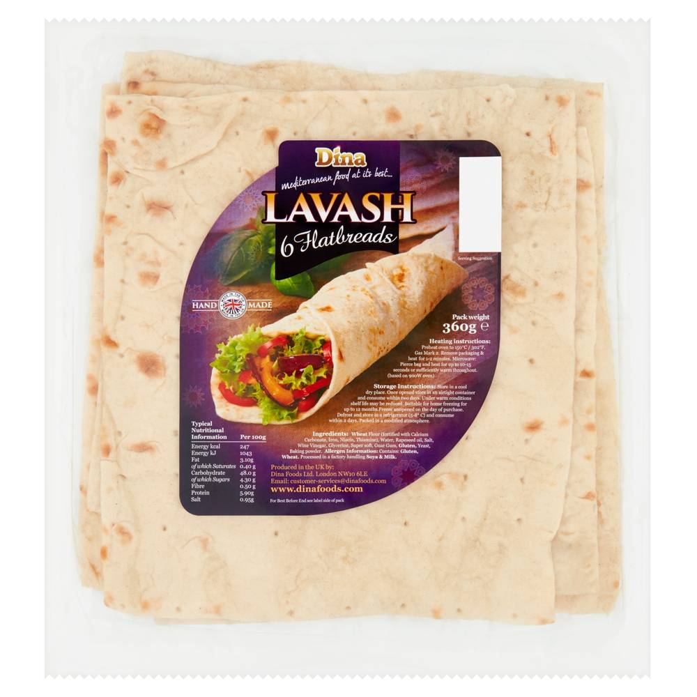 Dina Flatbreads Lavash (6 pack)