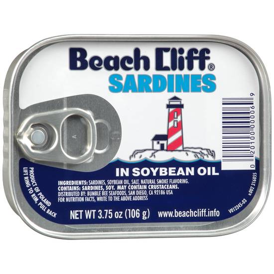 Beach Cliff Sardines in Soybean Oil - 3.75 oz.