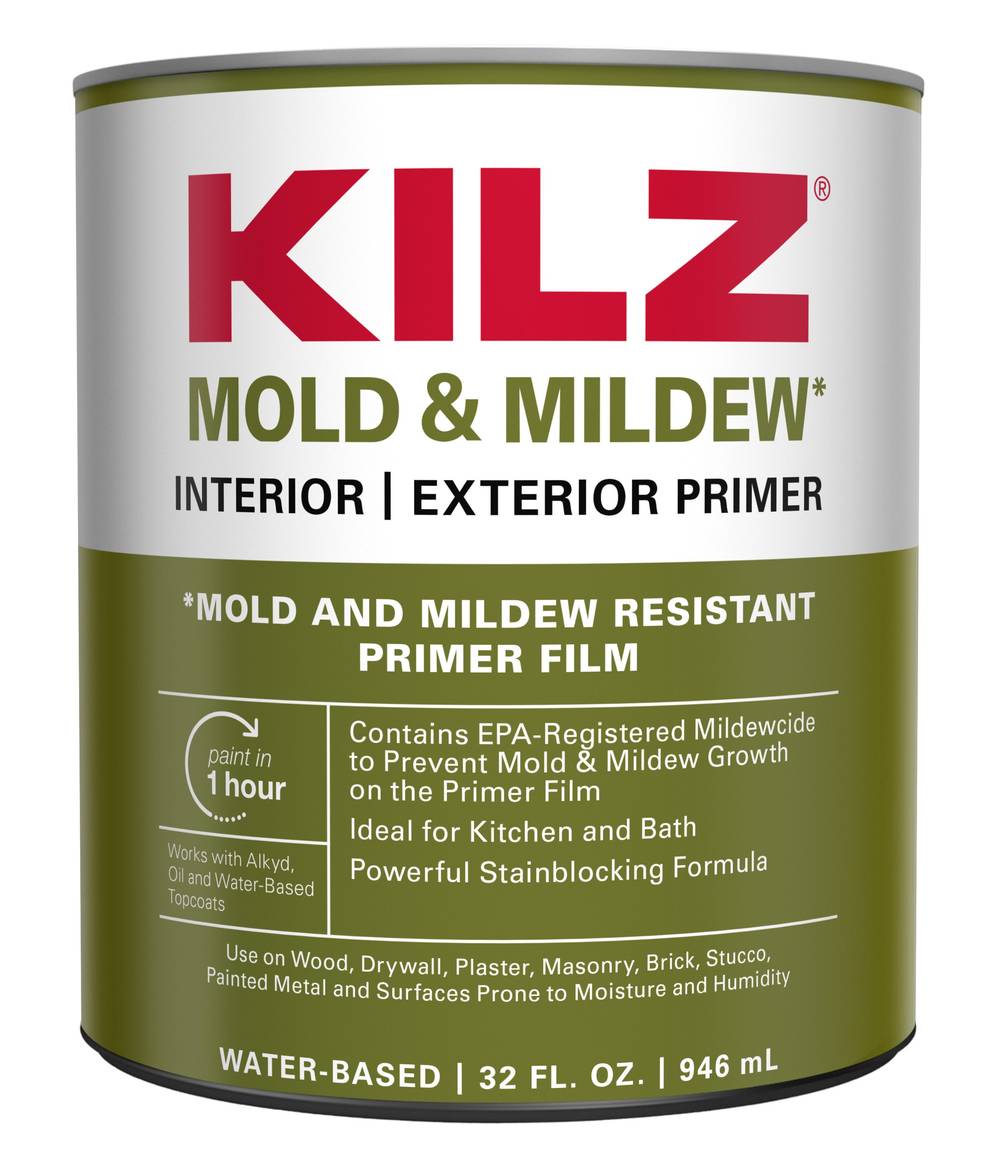 KILZ Mold and Mildew Interior/Exterior High Hiding Water-based Wall and Ceiling Primer (1-quart) | L204614