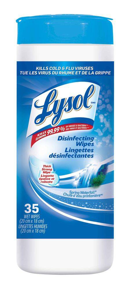 Lysol  lingettes désinfectantes (35 un) - disinfecting wipes spring waterfall (35 wipes)