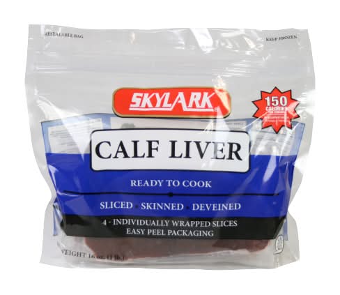 Skylark Calf Liver Slices (16 oz, 4 ct)