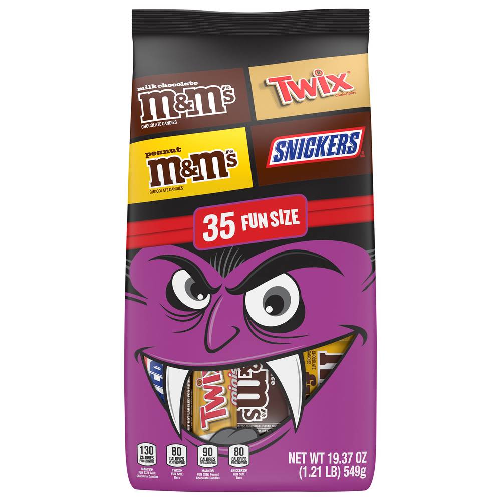 Mars Wrigley M&M's Snickers and Twix Milk Chocolate Candy Varity pack (19.37 oz, 35 ct)