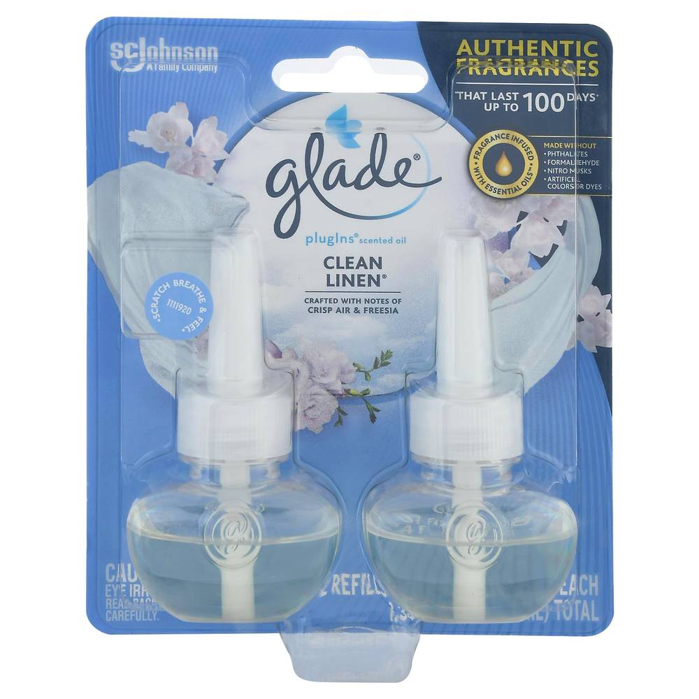 Glade Plugins Clean Linen Scented Oil Refills (1.34 fl oz)