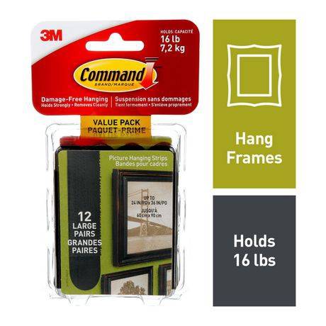 Command Picture Hanging Strips Large Black (1 set)