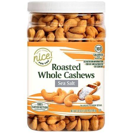 Nice! Sea Salt Roasted & Salted Whole Cashews (1.88 lbs)