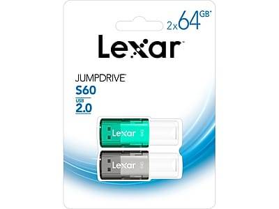 Lexar Jumpdrive S60 64gb Usb 2.0 Type a Flash Drive (black-teal )