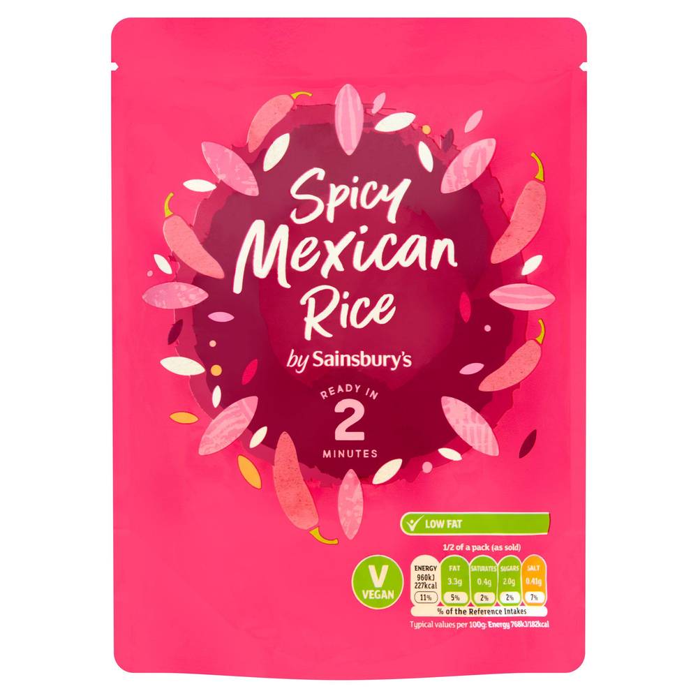 Sainsbury's Microwave Rice Spicy Mexican 250g