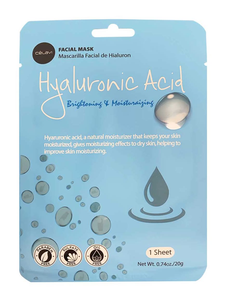 Celavi Hyaluronic Acid Facial Sheet Mask 0.74 Oz