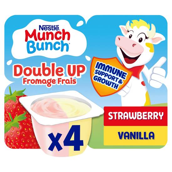 Munch Bunch Double Up Fromage Frais Strawberry & Vanilla 4x85g