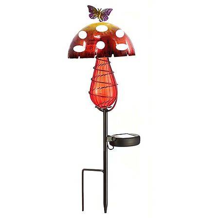 Garden Party Mushroom Metal Solar Stake - 1.0 ea